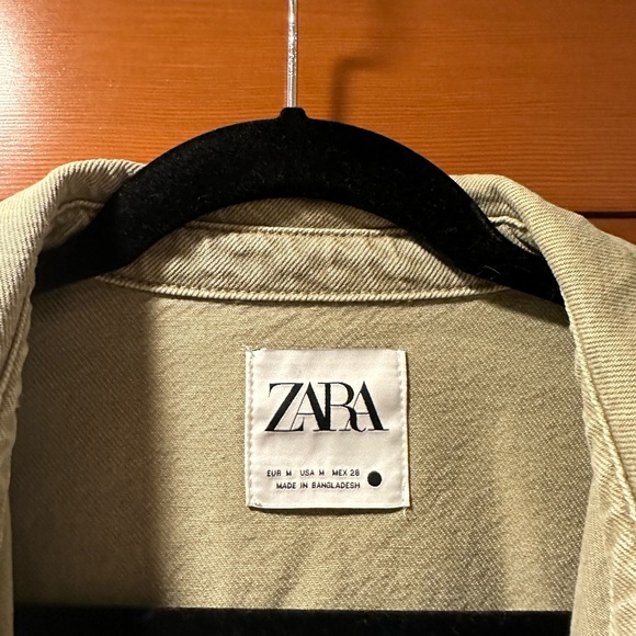 Zara Cropped Green Embroidered Jacket - Picture 2 of 3